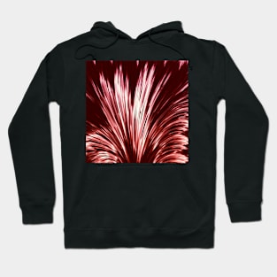 Fan shaped abstract in deep red and white Hoodie